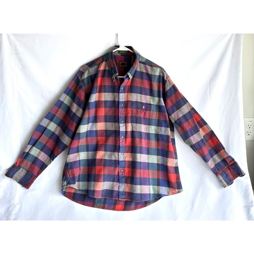 Boston Traders Vintage 90s Men's Flannel Long Sleeve Shirt Size XL